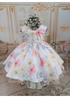 VESTIDO LILÁS FLORAL LAVANDA TAM. 1, 3, 4